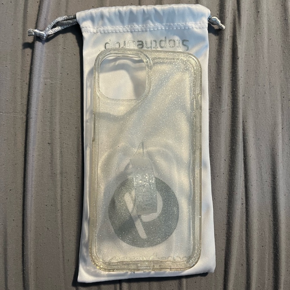 Iphone 13 Clear Sparkle Silver Loopy Case Gem